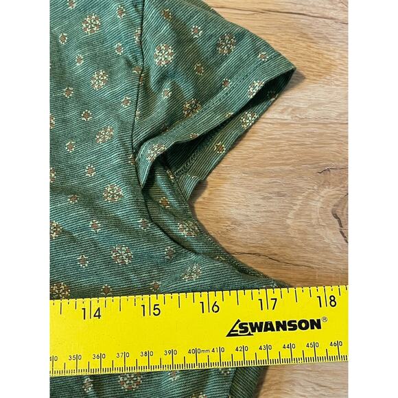 Toad & Co Women's Rosemarie Dress A-Line Cap Sleeves V-Neck Green Floral Size M - Picture 7 of 10